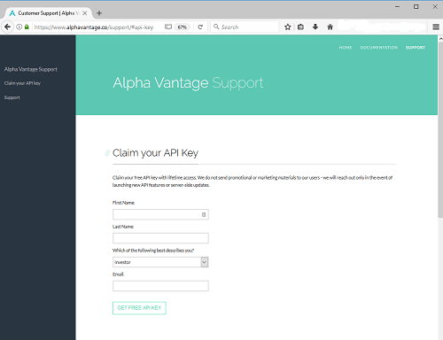 AlphaVantage API key