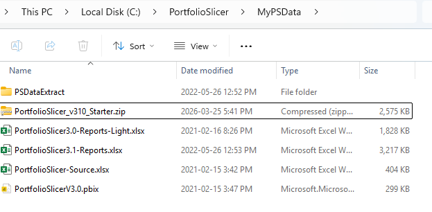Example workbook location top